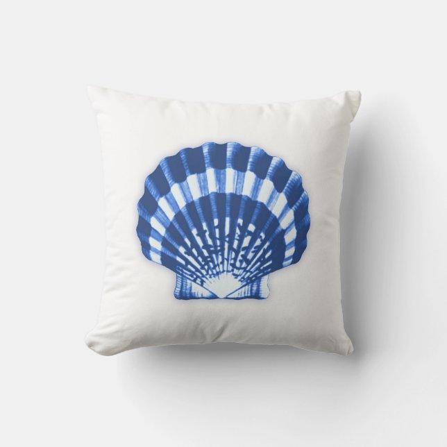 Coussin Feston Shell - bleu marine et blanc (Recto)