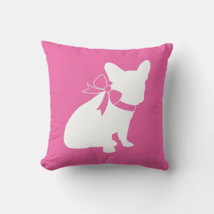 Coussin Fête à thème Bulldog en France - rose Baby shower