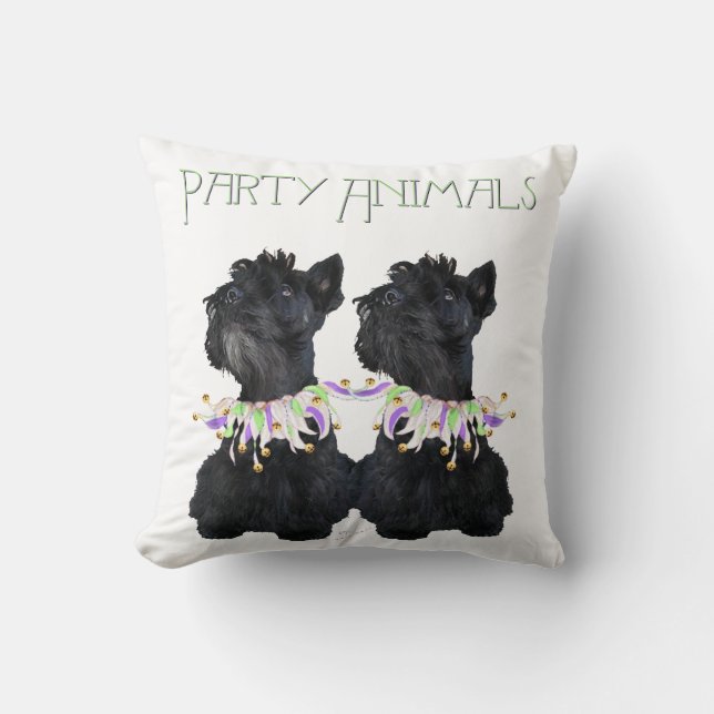 Coussin Fête Animale des Terriers Écossais (Recto)