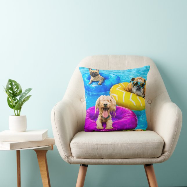 Coussin Fête au bassin pour chiens (Chaise)