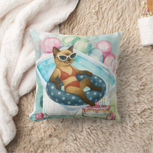 Coussin Fête au bord de la piscine pour les amoureux de ch