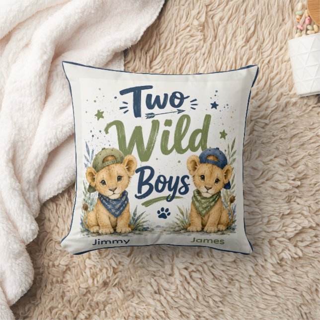 Coussin Fête d'anniversaire de deux garçons sauvages (Couverture)