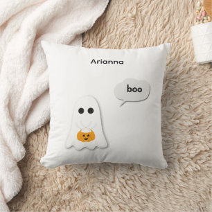 Coussin Fête d'anniversaire Halloween   Design de fantôme 