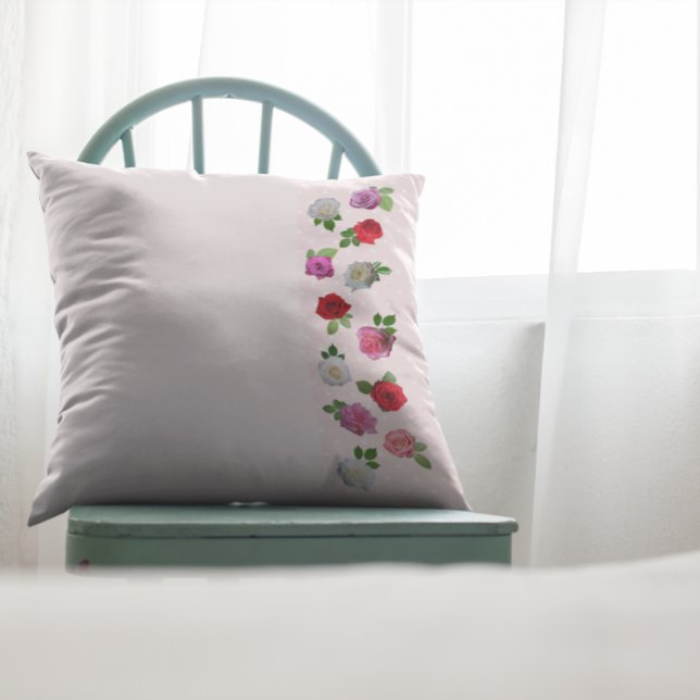 Coussin Fête dans un jardin de roses pour la mariée (Créateur téléchargé)