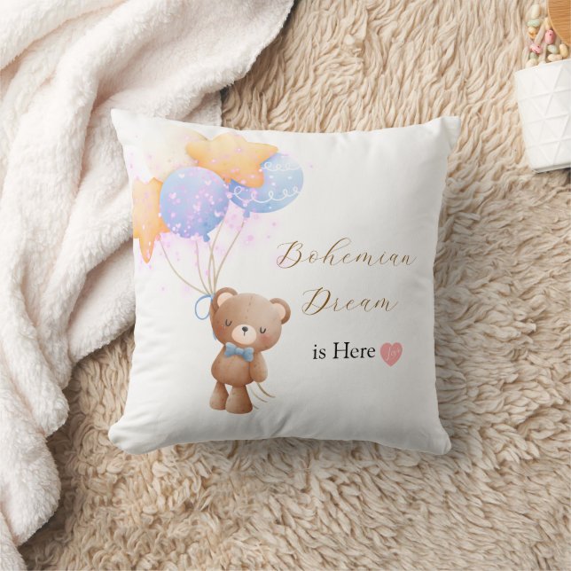 Coussin Fête de bébé Ourson en peluche (Couverture)