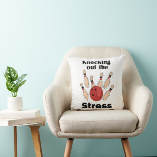 Coussin Fête de Bowling Grève Assommant le Stress