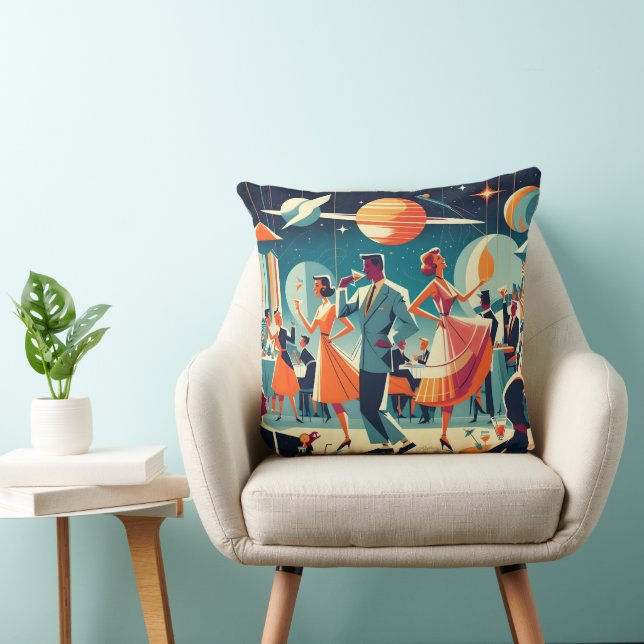Coussin Fête de Cocktail d'Ère Spatiale Milieu de Siècle (Chaise)