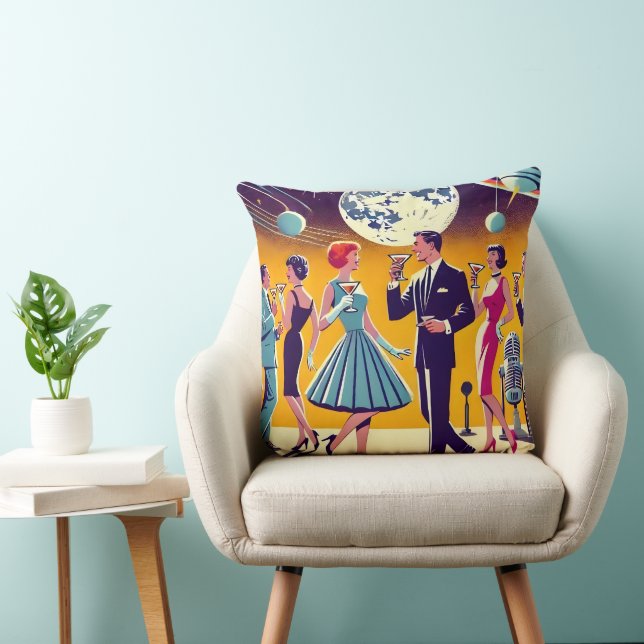 Coussin Fête de Cocktail d'Ère Spatiale Milieu de Siècle 6 (Chaise)