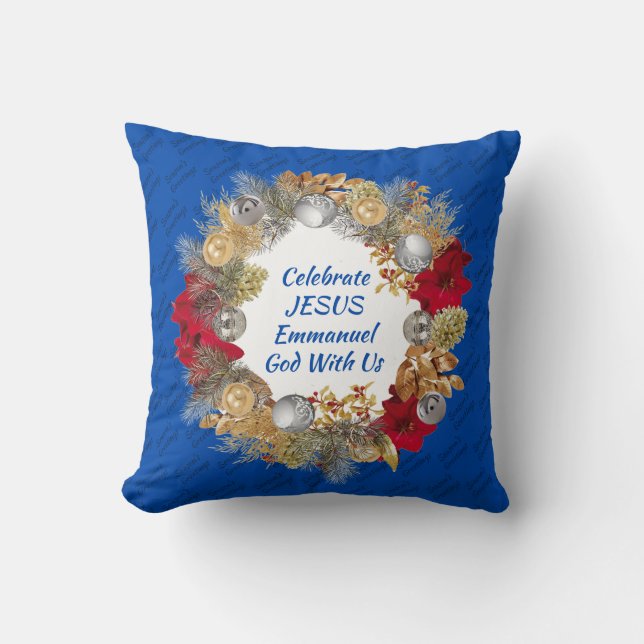 Coussin FÊTE DE FÊTE JÉSUS Cobalt Bleu (Recto)