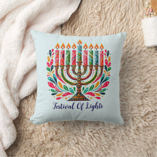 Coussin Fête de Hanukkah des Lumières