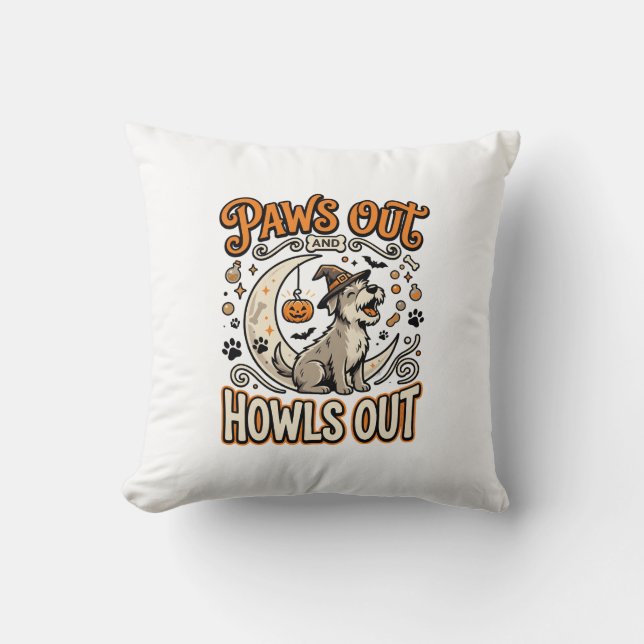 Coussin Fête de hurlement d'Halloween pour chiens (Recto)