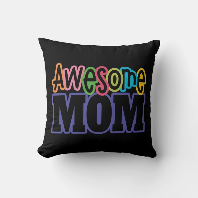 Coussin Fête de la mère de maman aux couleurs époustouflan (Recto)