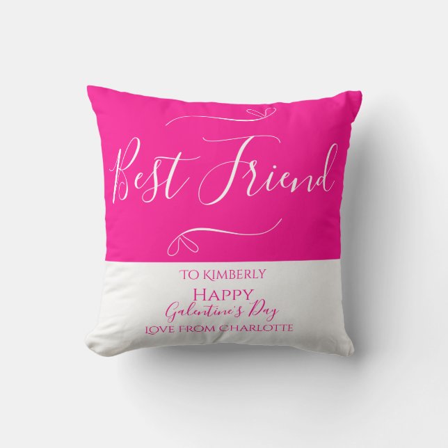 Coussin Fête de la Saint-Galentin rose-chaud moderne (Recto)