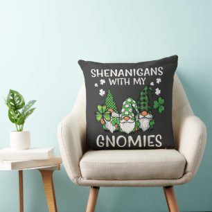 Coussin Fête de la Saint-Patrick avec le Gnome Gnomies