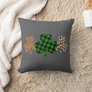 Coussin Fête de la Saint-Patrick Chanceux Irlandais Vert C