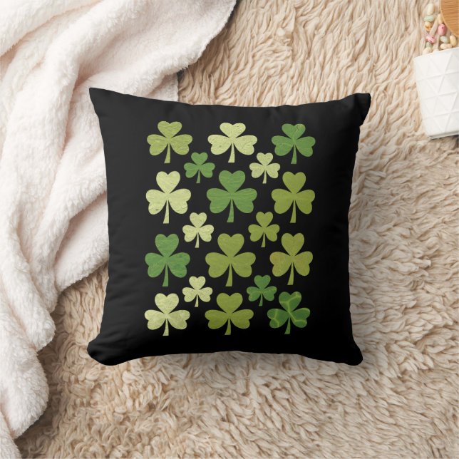 Coussin Fête de la Saint-Patrick Cœur Trèfle Chanceux Trèf (Couverture)