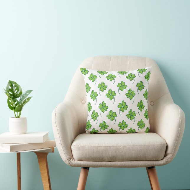 Coussin Fête de la Saint-Patrick Trèfle à quatre feuilles  (Chaise)