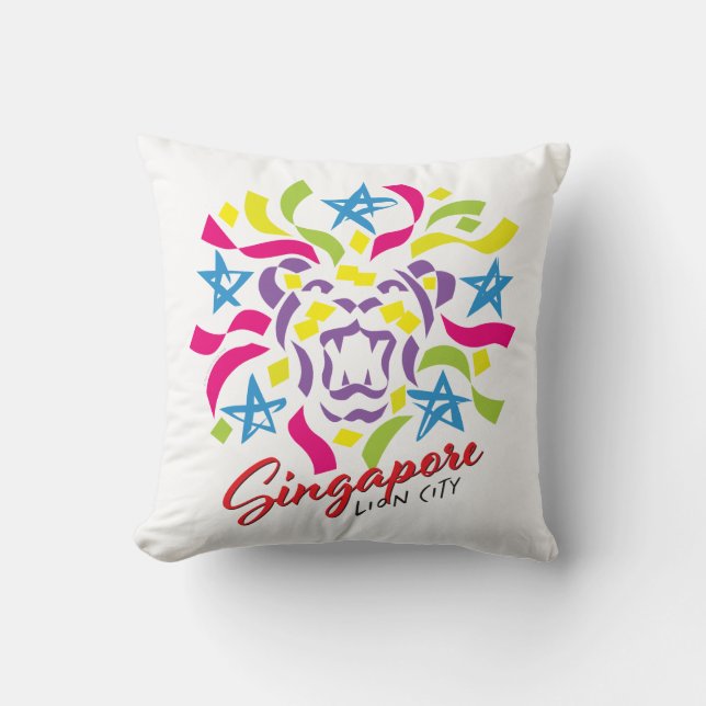Coussin Fête de la ville de Lion Singapour (Recto)