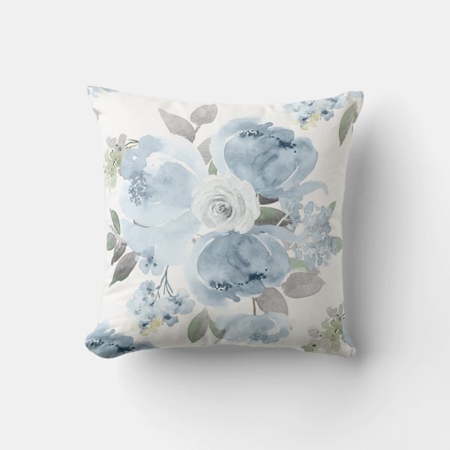 Coussin Fête de Mariage Cérémonie de Fiançailles Bleu Pous (Recto)