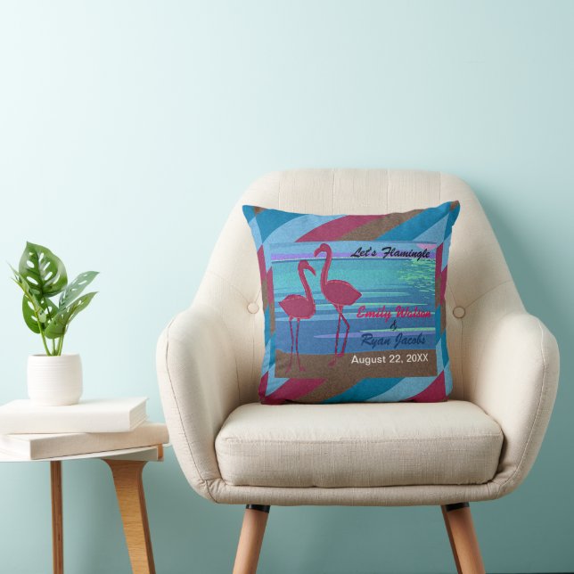 Coussin Fête de mariage Faisons Flamingle Oiseau Plage au  (Chaise)