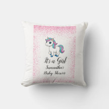 Fête de naissance licorne aquarelle rose mignonne