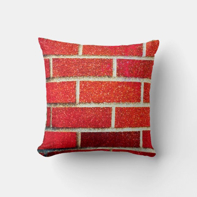 Coussin Fête de Noël Brique Rouge et Paillettes Moderne Gl (Recto)