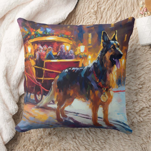 Coussin Fête de Noël des bergers allemands (Couverture)