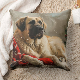 Coussin Fête de Noël des Chiens de Berger Anatoliens