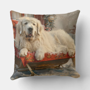 Coussin Fête de Noël des Chiens des Pyrénées