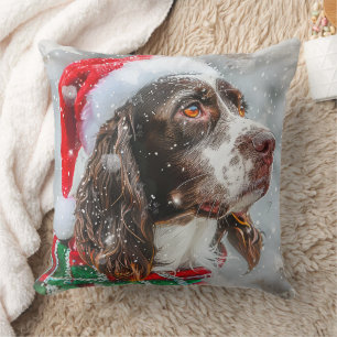 Coussin Fête de Noël Springer Spaniel Dog