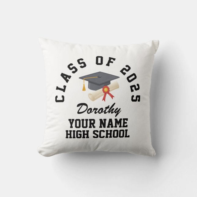 Coussin Fête de remise des diplômes du secondaire (Recto)
