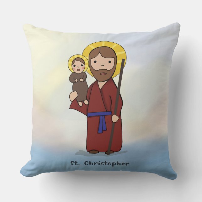 Coussin Fête de Saint Christophe Saint  (Recto)