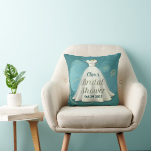 Coussin Fête des mariées Mariage Gown Deep Turquoise Gold