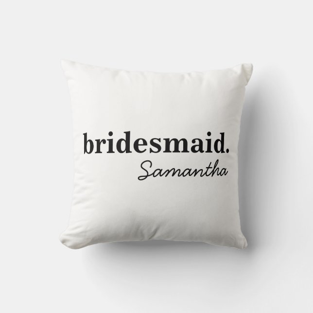 Coussin Fête des mariées moderne personnalisée Bridesmaid (Recto)