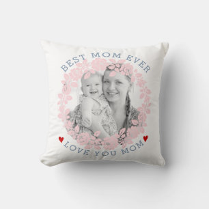 Coussin Fête des mères blush, bleu poussiéreux rose de la 