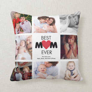 Coussin Fête des mères Cadeau MEILLEUR MOM JAMAIS Photo 