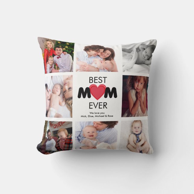 Coussin Fête des mères Cadeau MEILLEUR MOM JAMAIS Photo pe (Recto)