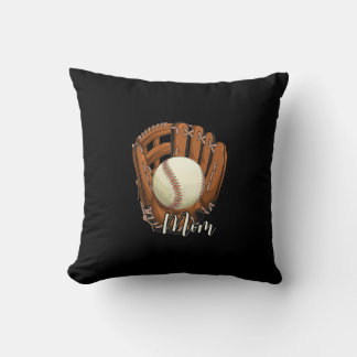 Coussin Fête des mères de maman de baseball softball
