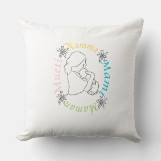 Coussin Fête des mères hommage multilingue