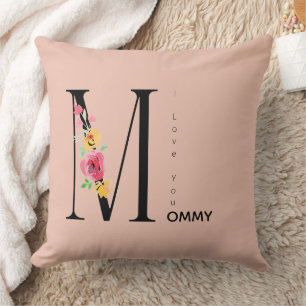 Coussin Fête des Mères, Je t'aime Maman, Moderne, Simple