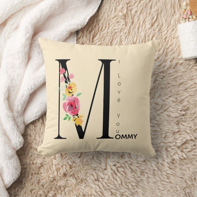 Coussin Fête des Mères, Je t'aime Maman, Moderne, Simple  (Couverture)