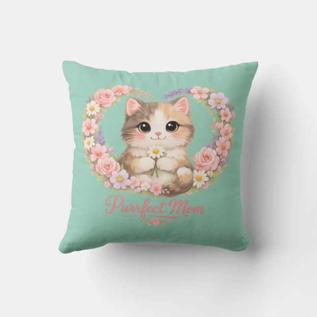 Coussin Fête des mères « Maman chat »  (Verso)