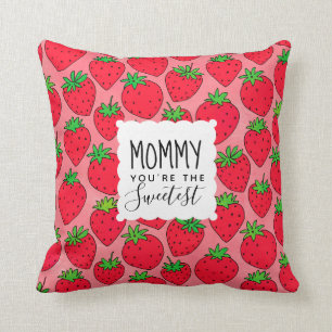 Coussin Fête des mères plus sucré Maman fraises