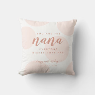 Coussin Fête des Mères pois rose pour Nana Photo