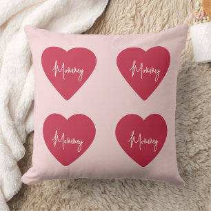 Coussin Fête des Mères - Soft Rose & Red Heart