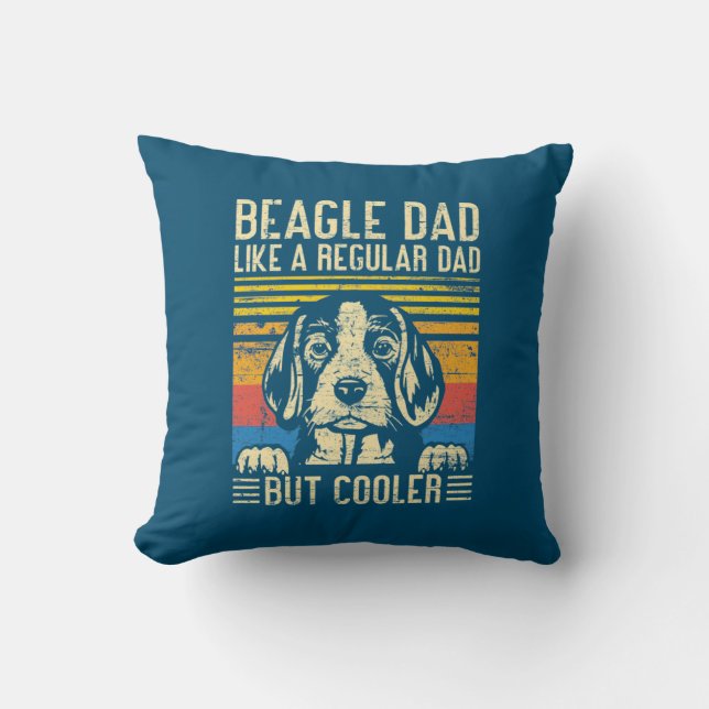 Coussin Fête des pères | Beagle Chien Papa (Recto)