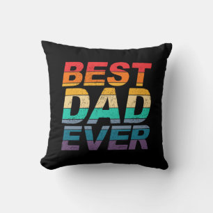 Coussin Fête des pères colorée du meilleur papa jamais O