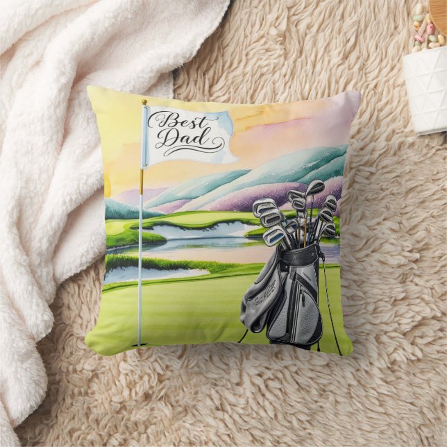 Coussin Fête des pères de golf du meilleur papa (Couverture)