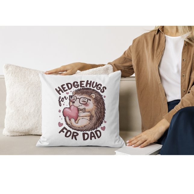 Coussin Fête des pères de hérisson mignonne (Créateur téléchargé)