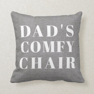 Coussin Fête des pères de lin gris de papa